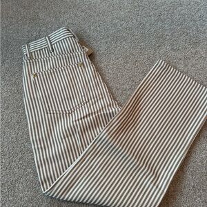 Reformation Brown and White Striped Women Jeans